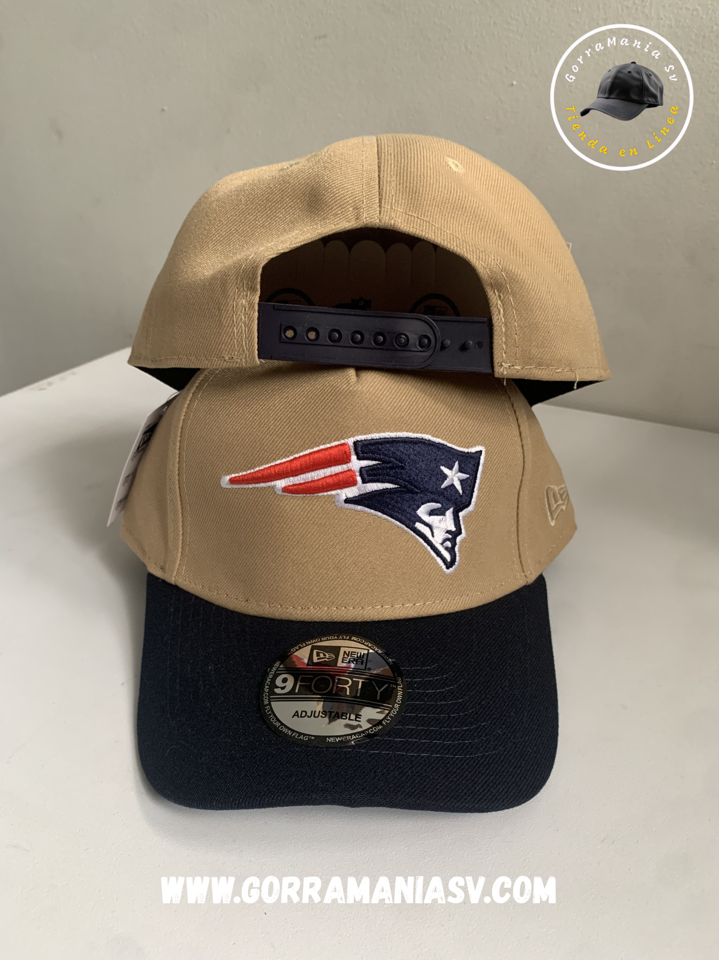 Gorra Premium New England Patriots - Edición Camel & Navy Two-Tone
