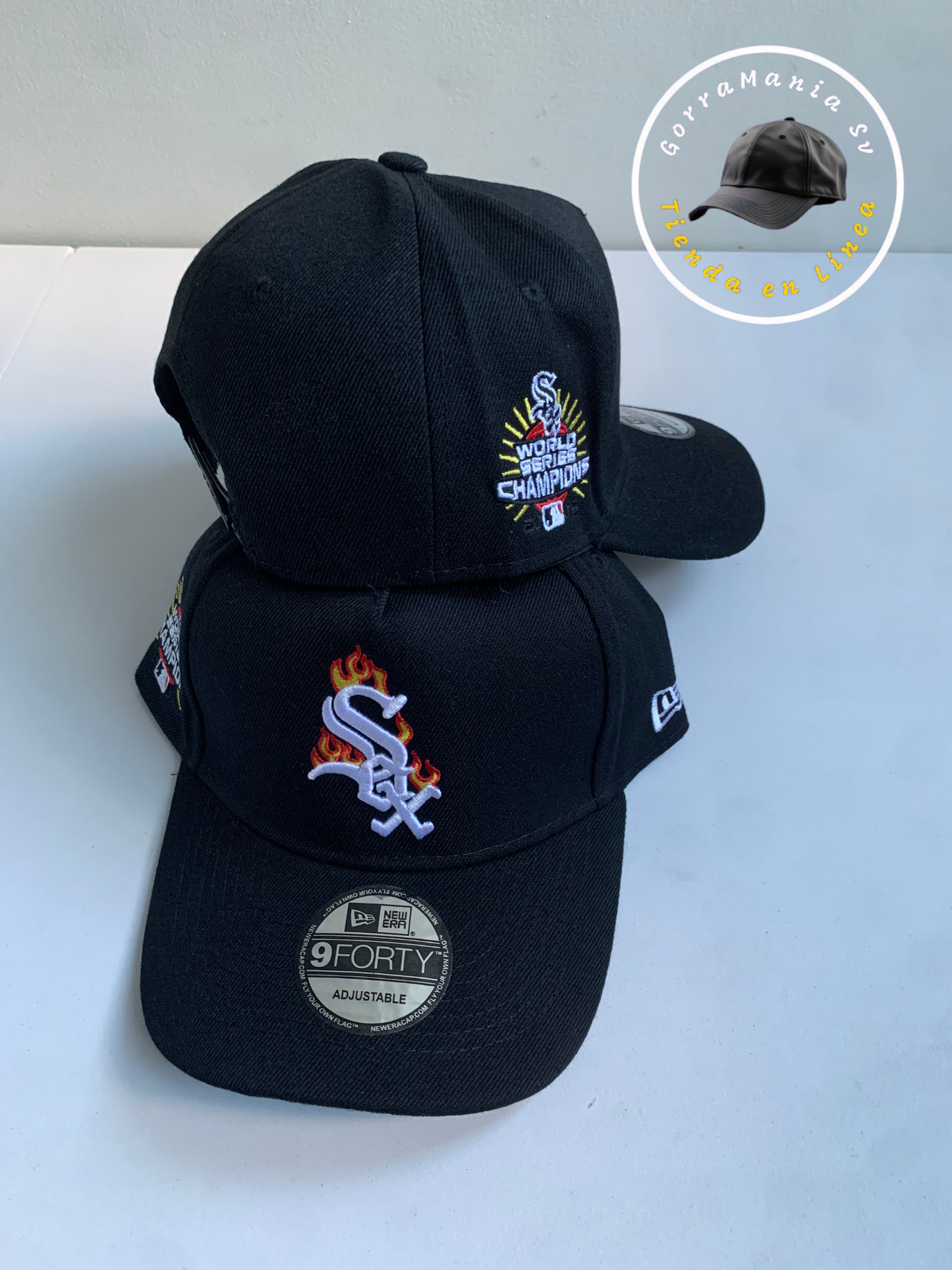 Gorra Red Sox Negra Curva – Logo en Llamas