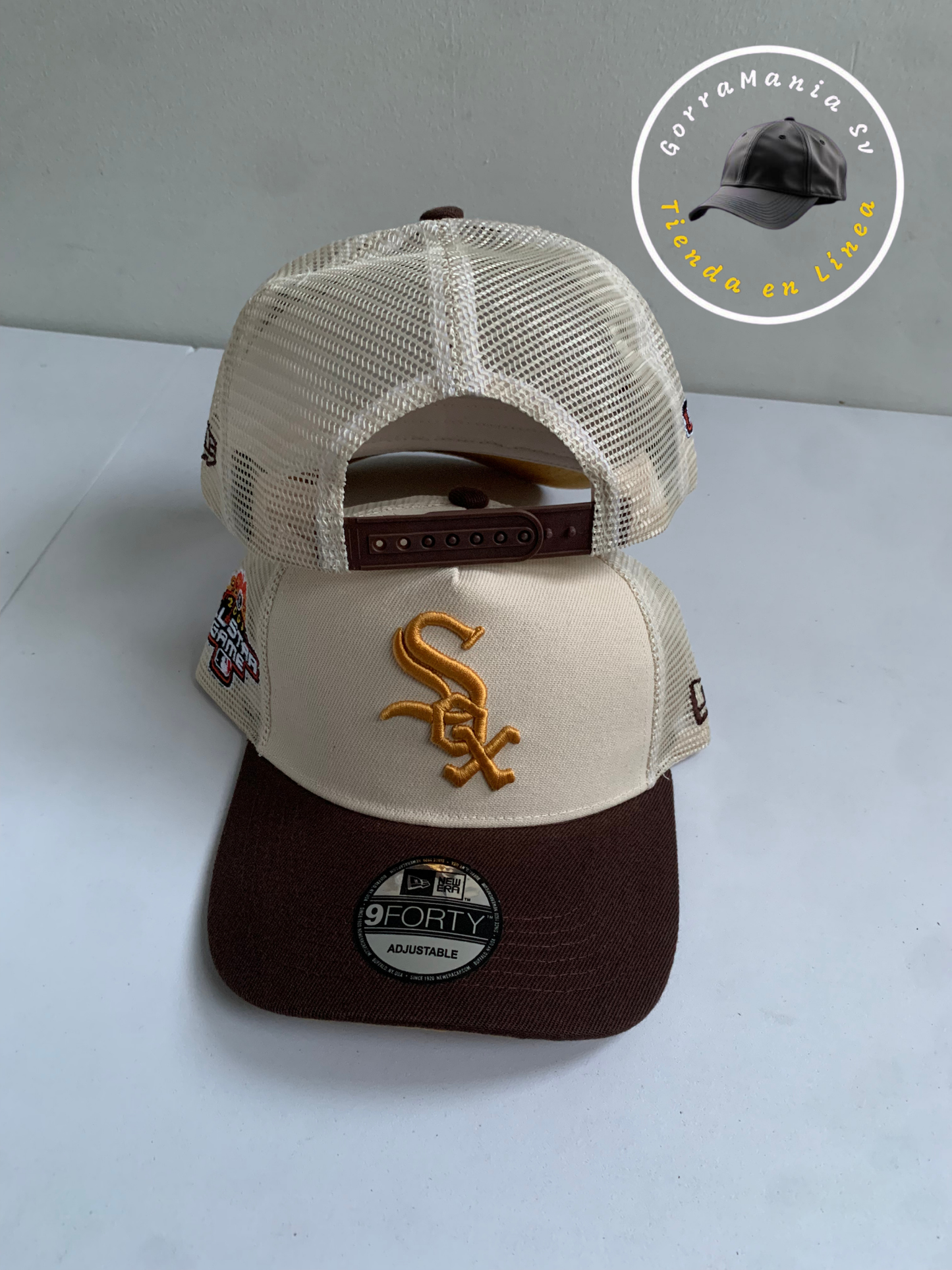 Gorra Red Sox de Malla – Visera Café y Corona Beige