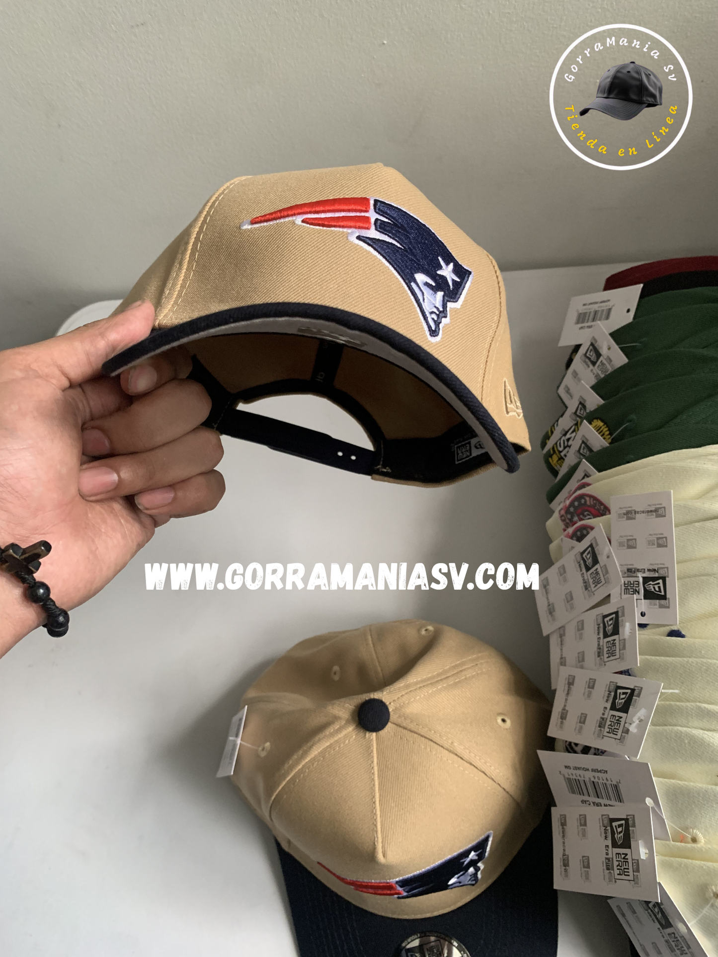 Gorra Premium New England Patriots - Edición Camel & Navy Two-Tone