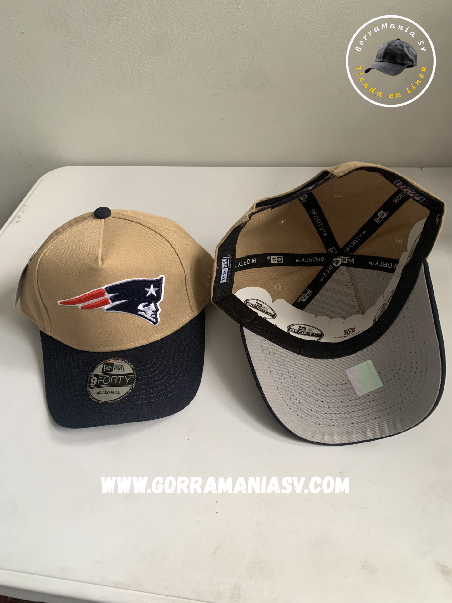 Gorra Premium New England Patriots - Edición Camel & Navy Two-Tone