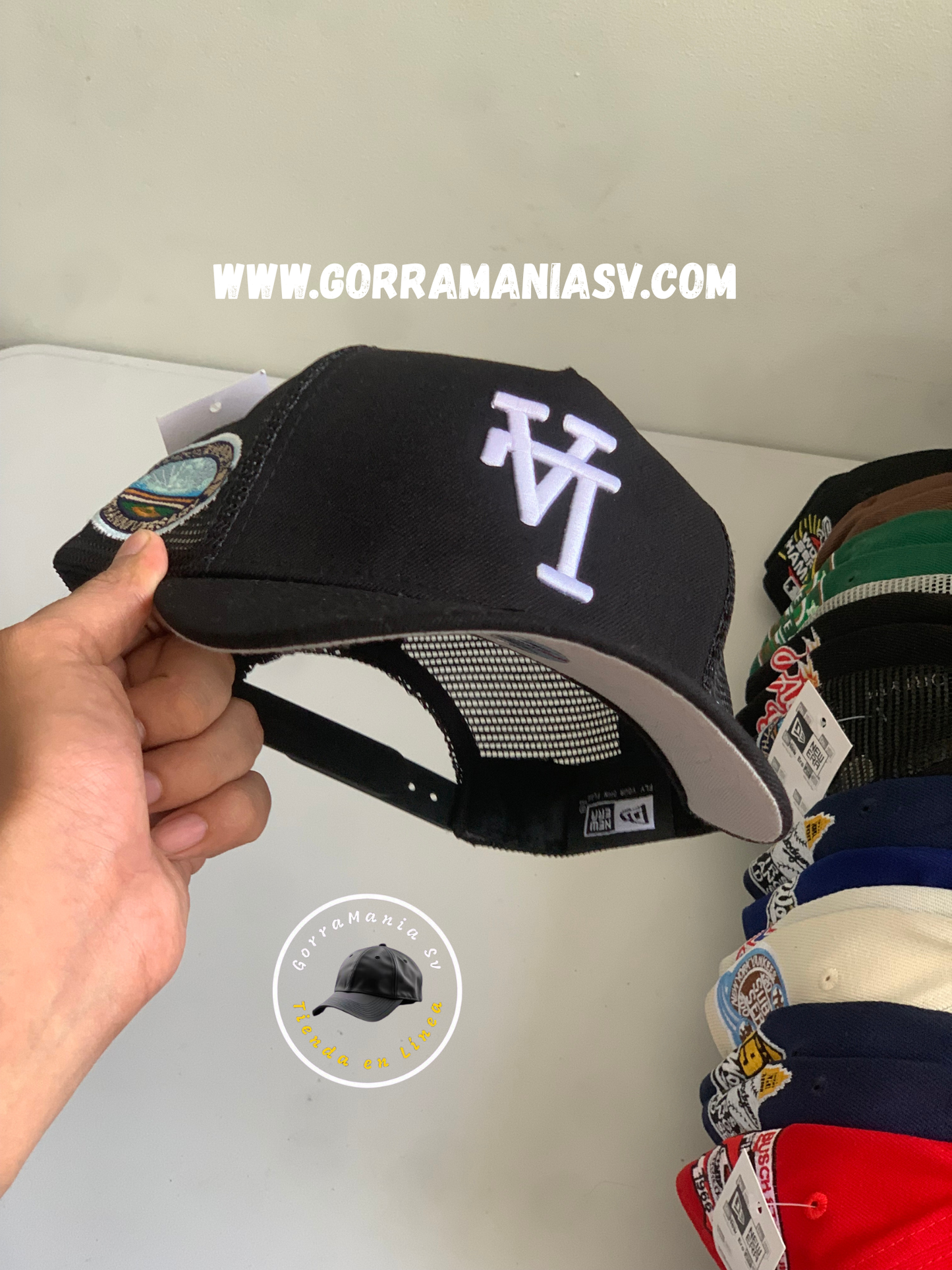 Gorra Trucker LA Dodgers Negra - Logo Invertido & Malla Transpirable