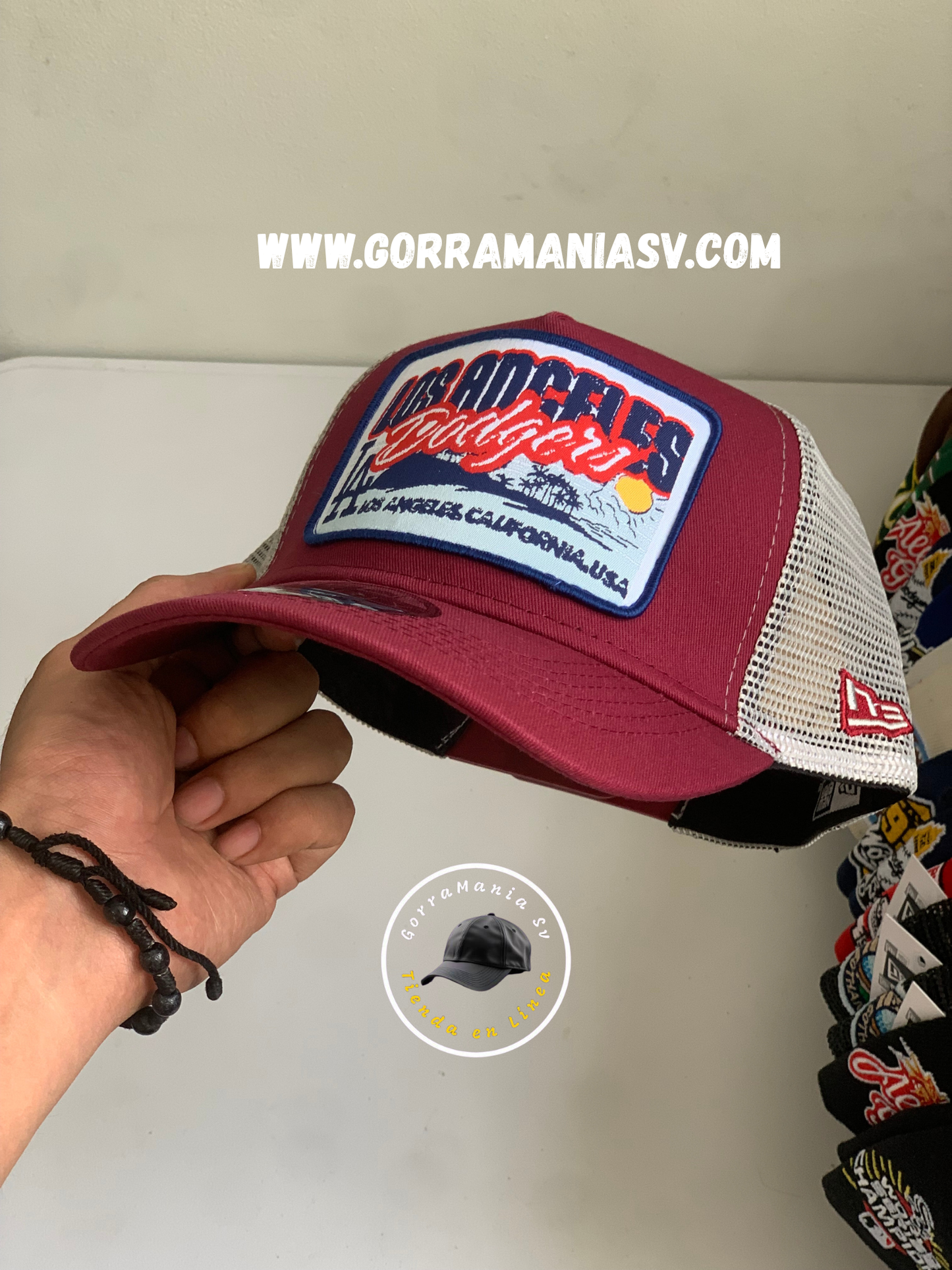 Gorra New Era 9FORTY Trucker LA Dodgers - Maroon Vintage Patch Edition