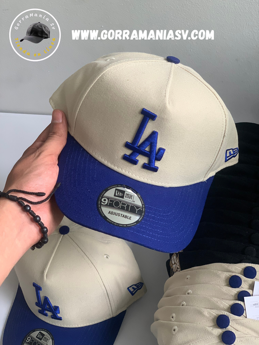 Gorra New Era 9FORTY Los Angeles Dodgers - Crema y Azul Royal