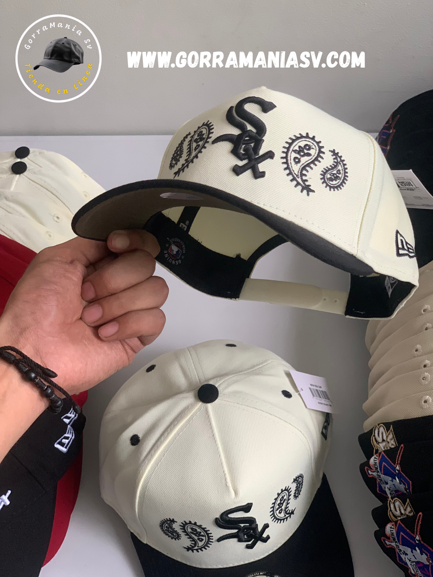 Gorra Chicago White Sox Negra New Era 9FORTY Cursiva & Side Logo