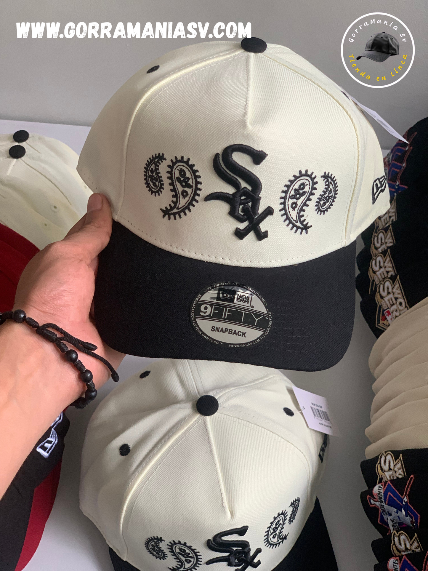 Gorra Chicago White Sox Negra New Era 9FORTY Cursiva & Side Logo