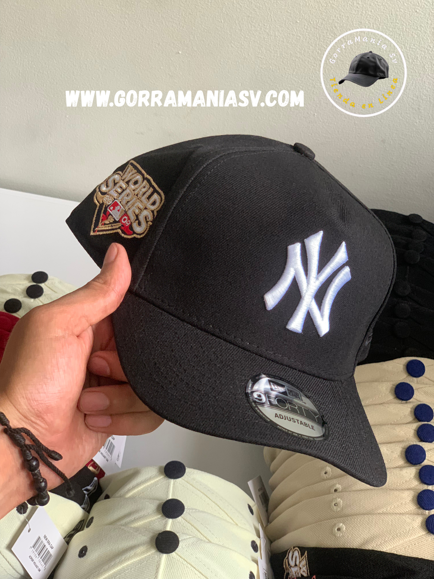 Gorra New Era 9FORTY New York Yankees - Black Edition (World Series 2009 Patch)