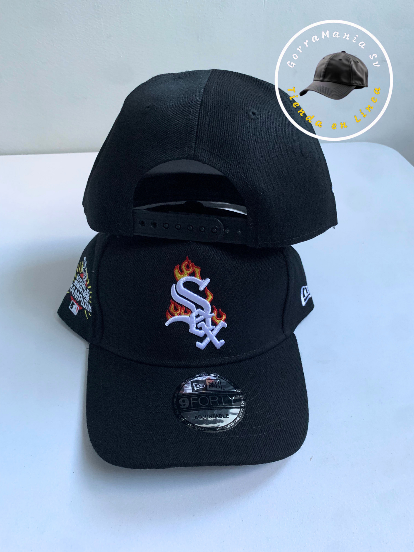Gorra Red Sox Negra Curva – Logo en Llamas