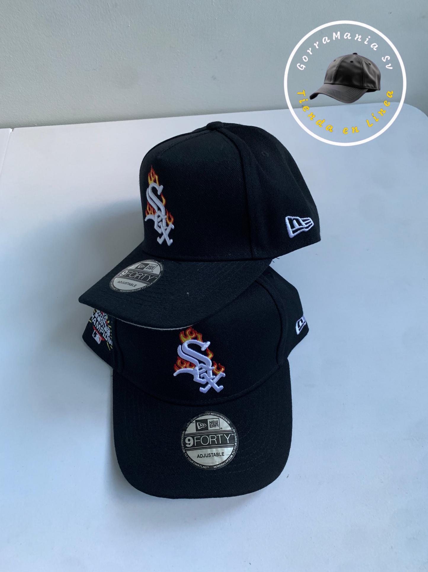 Gorra Red Sox Negra Curva – Logo en Llamas