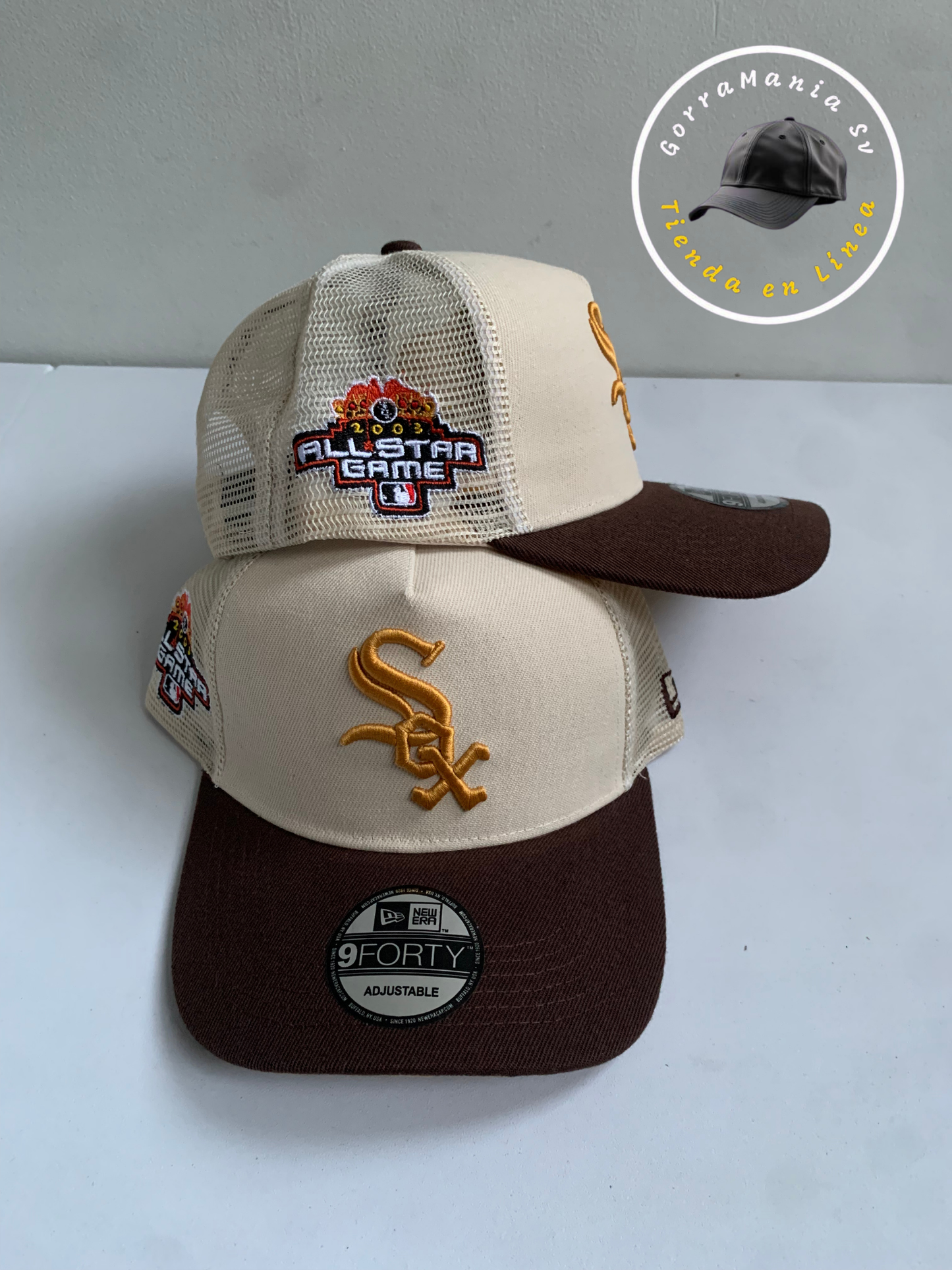 Gorra Red Sox de Malla – Visera Café y Corona Beige