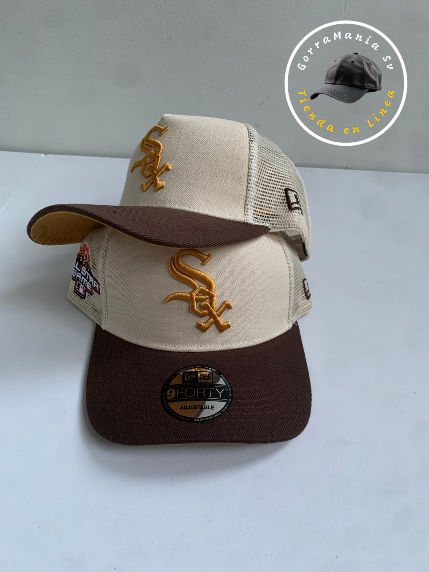 Gorra Red Sox de Malla – Visera Café y Corona Beige